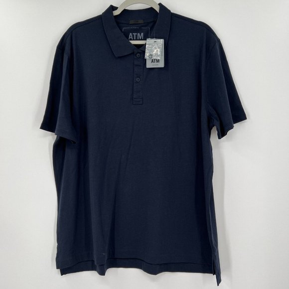 ATM Anthony Thomas Melillo Men's Classic Jersey Polo Shirt sz XXL Midnight Blue - Picture 1 of 6